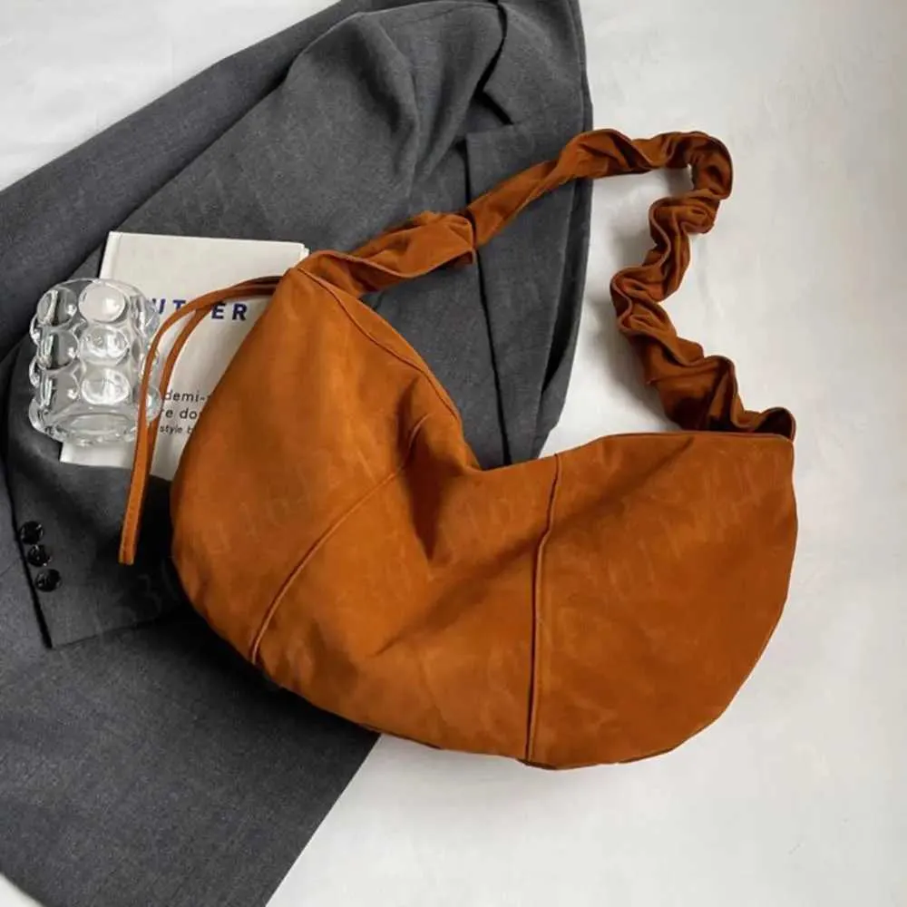 Borsa a mano piccola Hobo Tote multitasche in pelle scamosciata da donna con tracolla regolabile, borsa a mezzaluna, mini pochette a tracolla_voghion.com