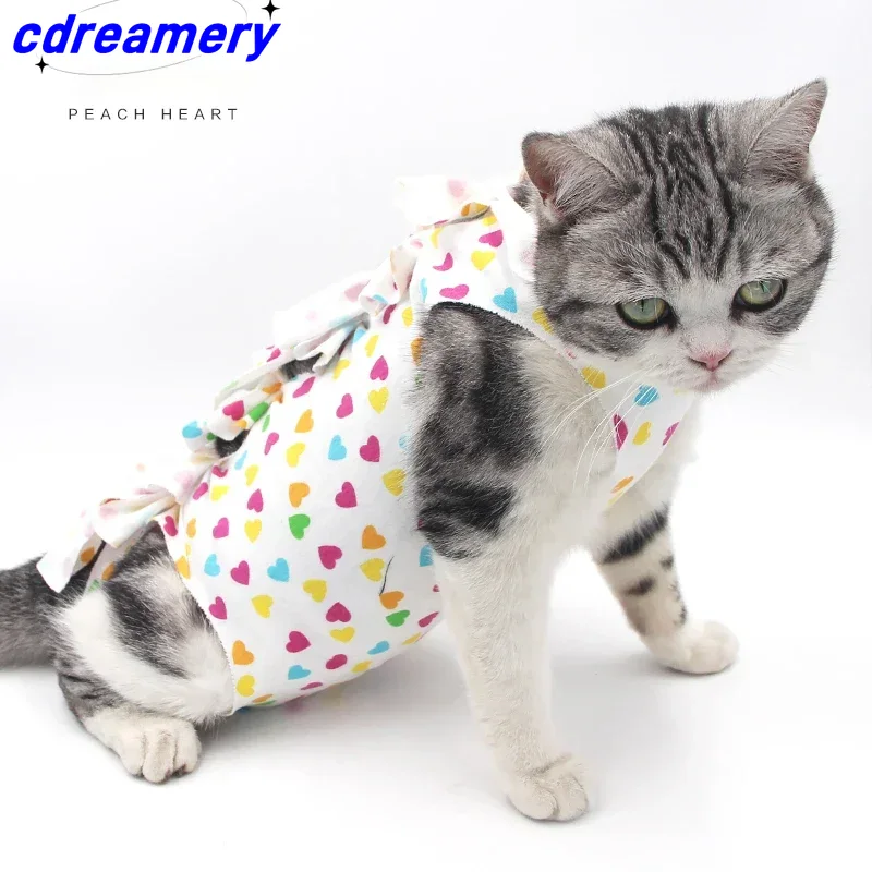 Anti-licking Sterilization Cat Clothes Recovery Suit After Surgery Breathable Physiological Puppy Anti-scratch Body Strap Vest_voghion.com