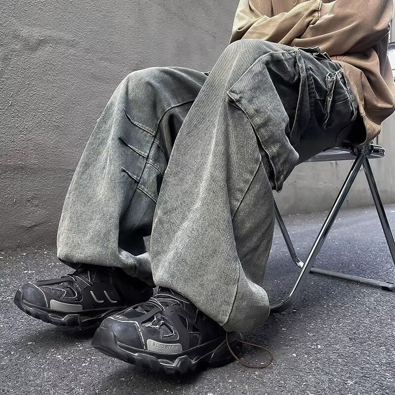 Calça cargo masculina estilo americano estilo vibe, estilo cargo ..._voghion.com
