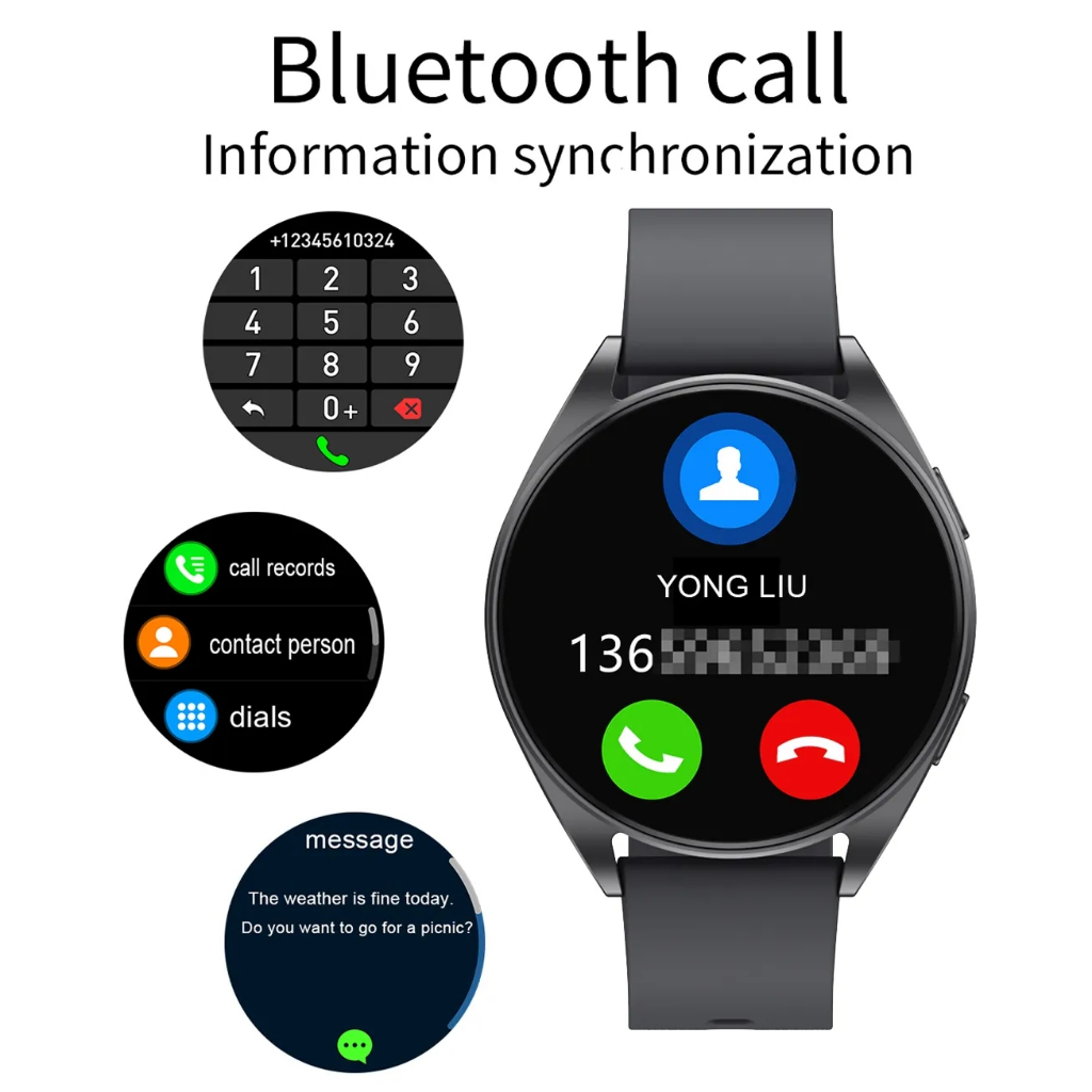 Nyt ur til Samsung Galaxy Watch 6 Bluetooth Call 1,5 tommer Smart Watches Mænd Blodtryk Kvinder Smartwatch Android IOS_voghion.com