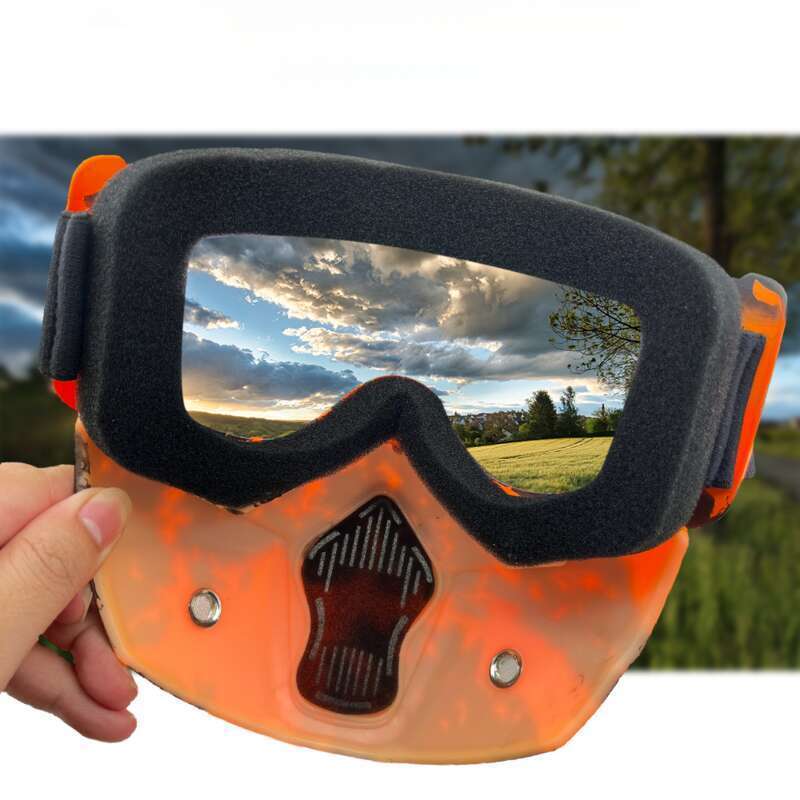 Motosiklet Kar UV400 Açık Hava Bisiklet Erkekler Rüzgar Geçirmez Kum Gözlüğü Kask Yüz Maskesi_voghion.com