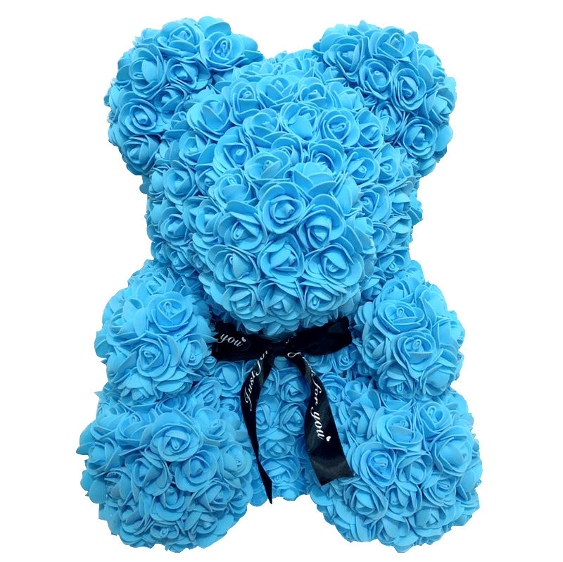 Medvídek s růží 25 cm, umělé květiny, medvídek s růží, maminka, přítelkyně, svatba, výročí, narozeniny, valentýnský dárek_voghion.com