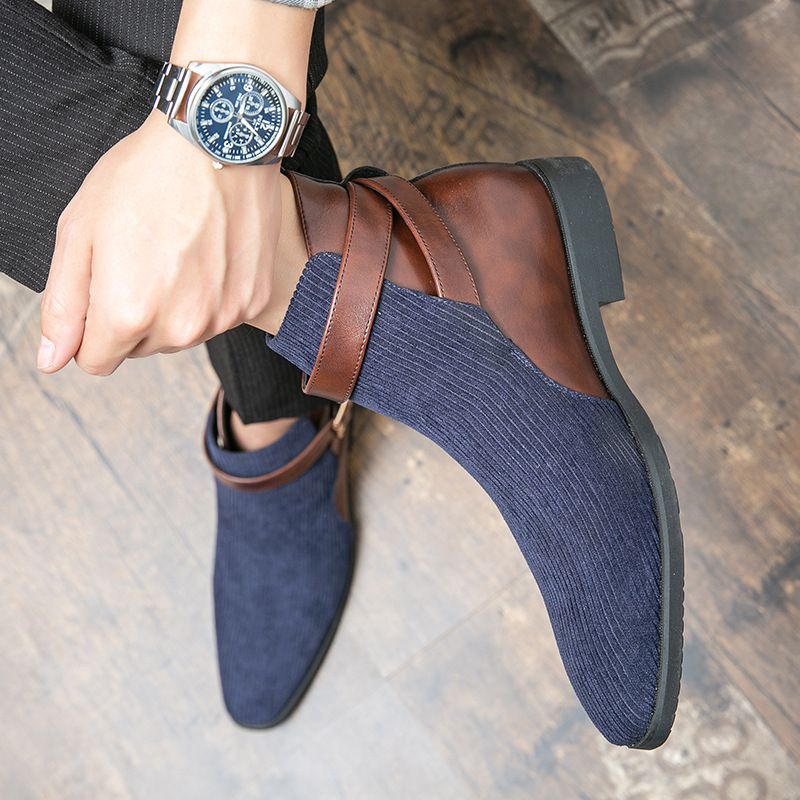 Große High-Top-Schuhe, trendige Lederstiefel für Herren in koreanischer Version, personalisierte britische Freizeitstiefel mit Schnalle_voghion.com