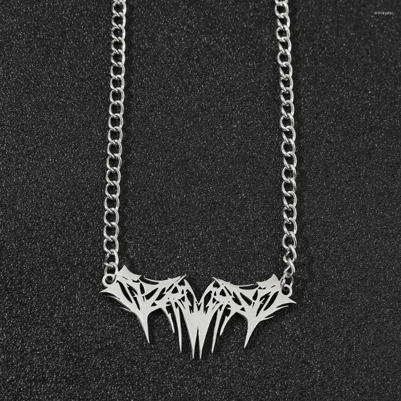 Colliers pendentifs minimalistes en acier inoxydable avec épines, couleur argent, mode femme homme, hip hop, rock, bijoux punk_voghion.com
