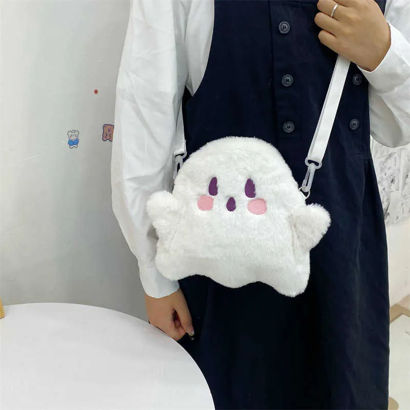 Herbst und Winter Neue süße Plüsch Spooky Ghost Halloween Geschenk Damen Tasche Schulter Crossbody Ba241022_voghion.com