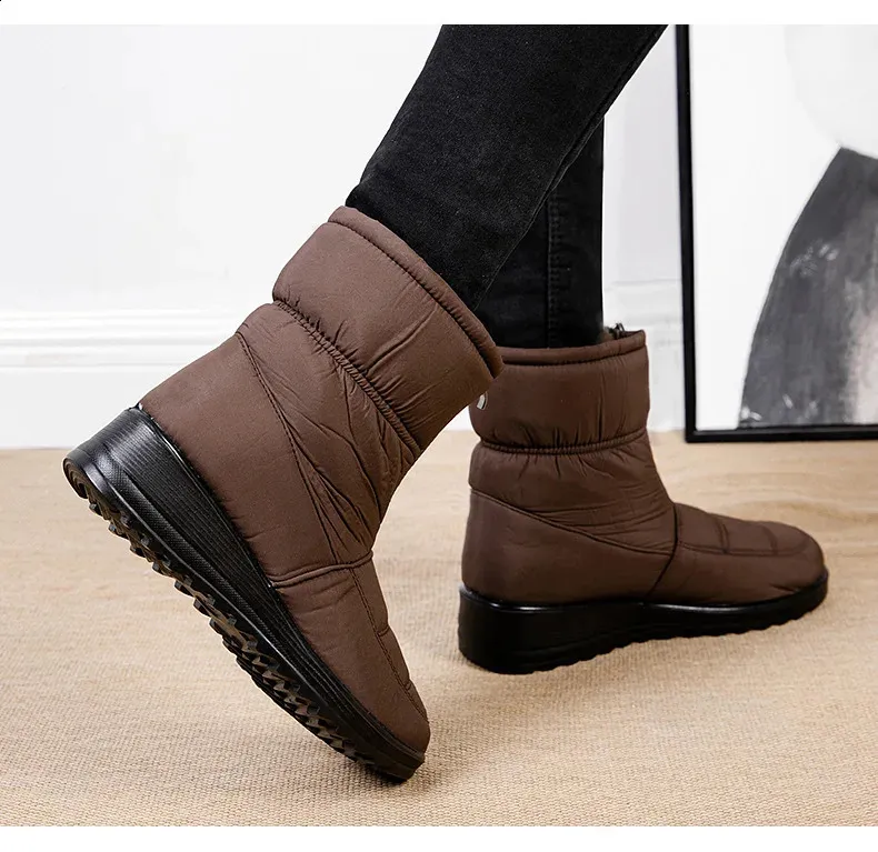 Platform Waterproof Snow Women Winter Thick Plush Ankle Boots Woman Non Slip Warm Cotton Padded Shoes Ladies 240820_voghion.com
