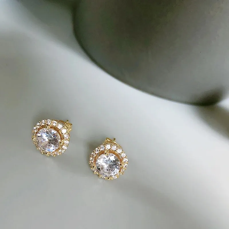 Hochzeitsschmuck-Sets Kinel Gold Zirkon Verlobungsring Halskette Ohrring für Braut Valentinstag Geschenk Frauen 231012_voghion.com