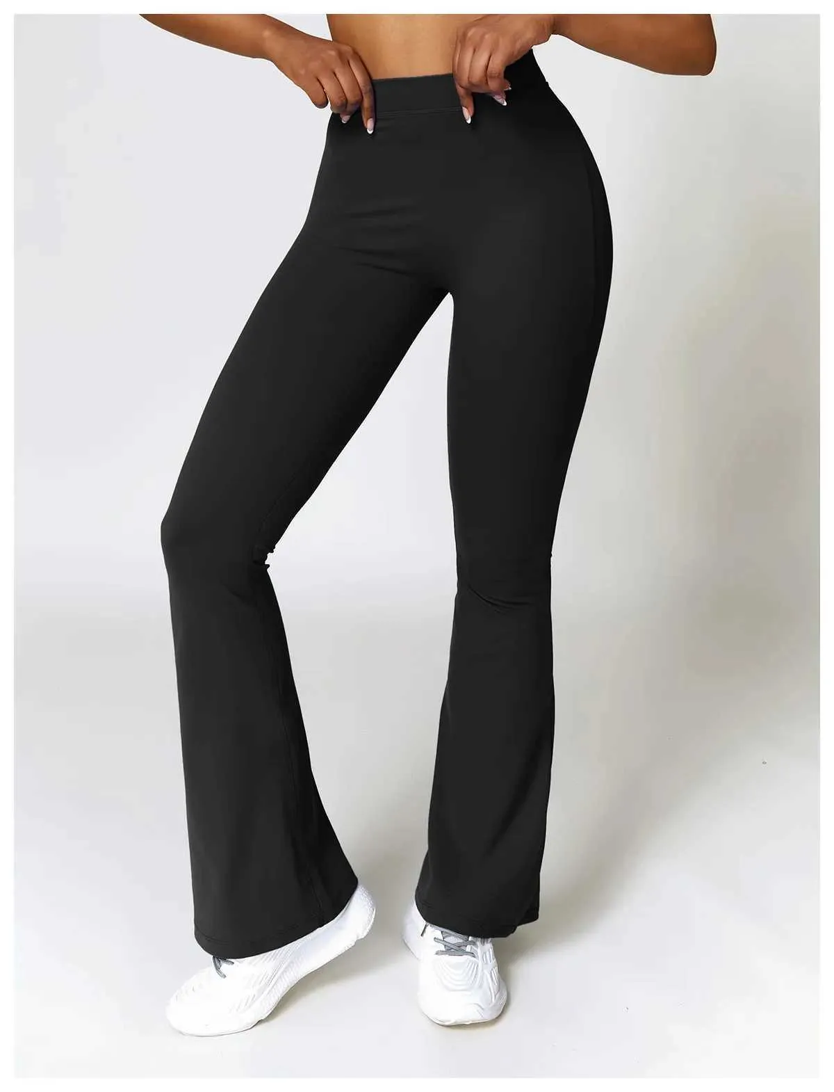 New Yoga Flare Leggings High Waist Wide Leg Pants Women Gym Fiess Sports Flared Pant Dance Trousers V-shaped Hip M llolg_voghion.com