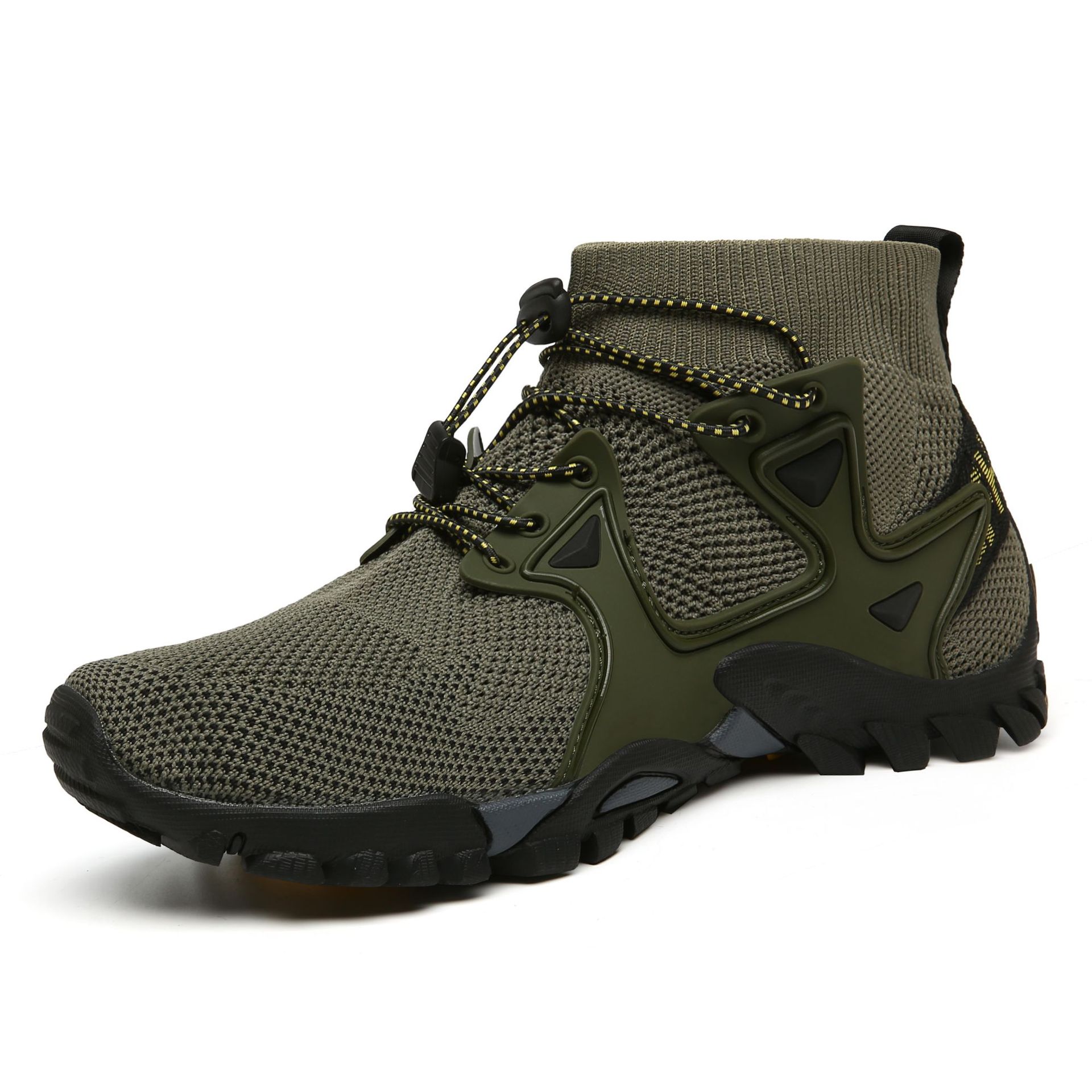 2024 Primavera/Verão Novo Tamanho Grande Casal Caminhadas Ao Ar Livre Respirável Flyknit Sapatos de Montanhismo Masculino 319_voghion.com