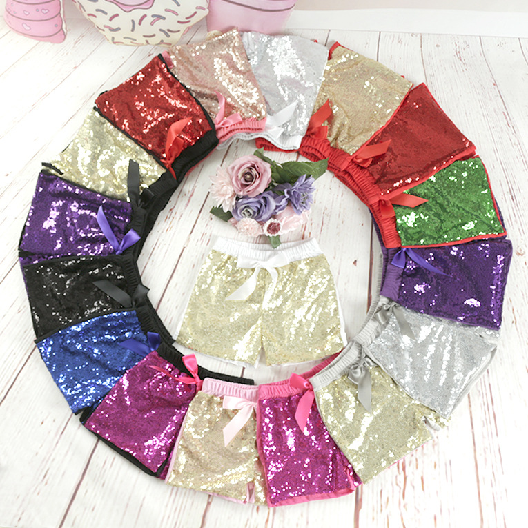 Mother&Kids Children's sequin shorts bow cotton close-fitting cotton boxers_voghion.com