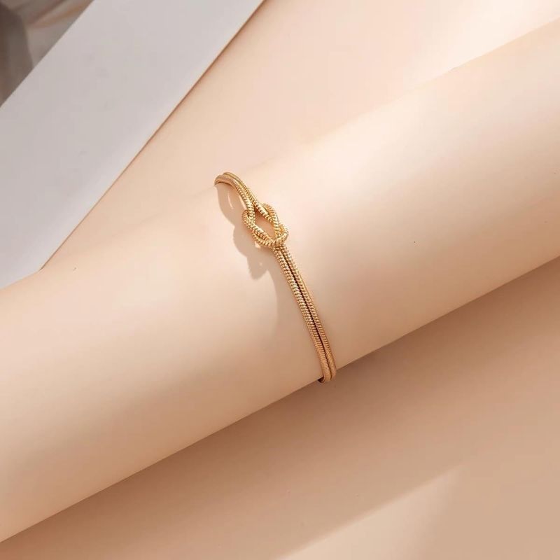 Fashion Simple Temperament Titanium Steel Knotted Snake Chain Valentine's Day Bracelet Electroplating Gift Niche Design_voghion.com