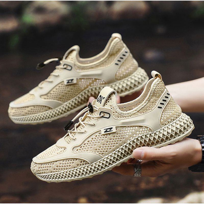Net men 2024 new summer breathable hollow thin men's mesh leisure sports running air conditioning shoes_voghion.com