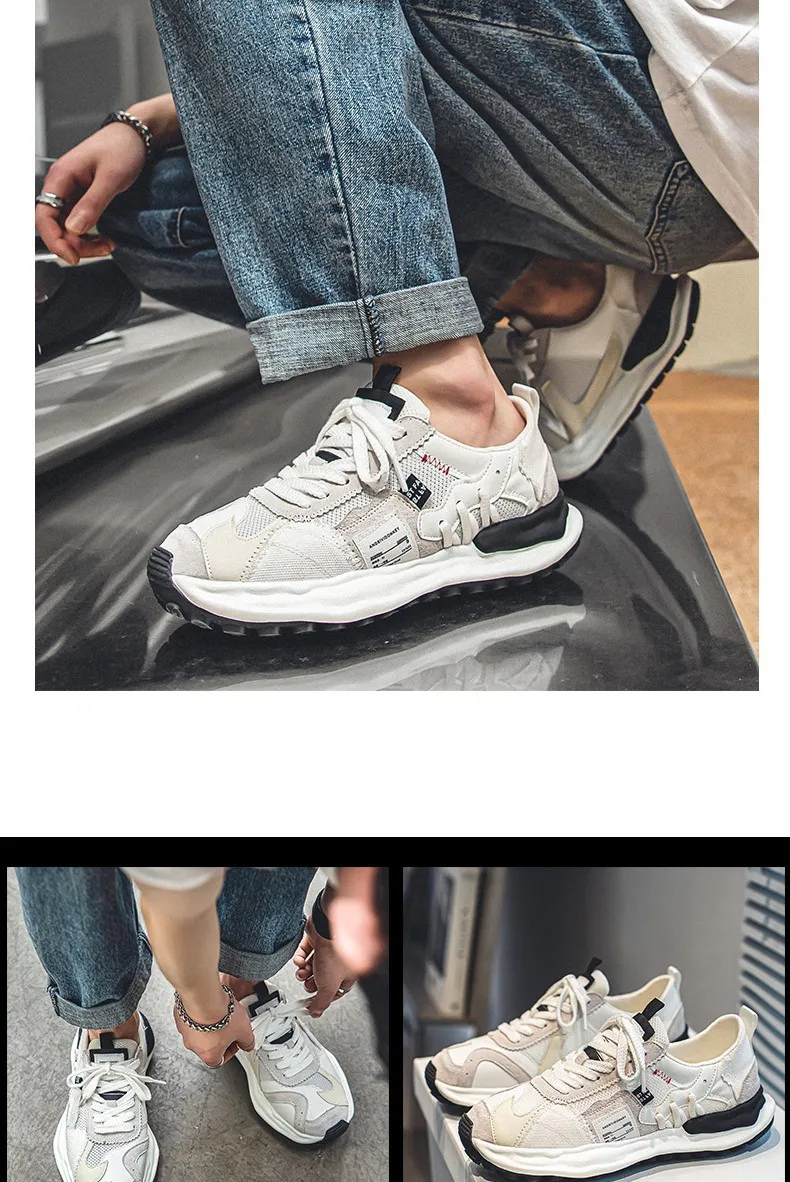 Men's Breathable Mesh Dad Shoes Comfortable Casual Sport Trainers_voghion.com