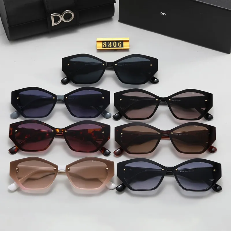 Designer Männer Fraen Schwaarz Unisex Designer Mier Fuerkleedung Strand Sonnebrëll Retro Frame Design UV400 Mat Këscht gutt_voghion.com