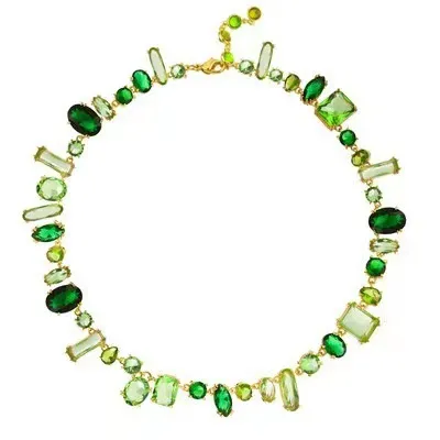 Modieuze damesontwerper aanpasbare Oostenrijkse groene kristalkleurige edelsteen kralenketting_voghion.com