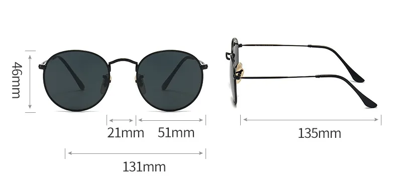 Men's Retro Designer Sunglasses Metal Frame Classic Eyewear_voghion.com