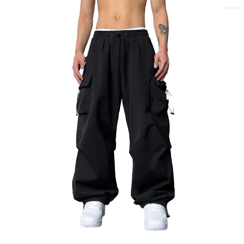 Herrenhose Männer Streetwear Vintage Y2k Hip Hop Wide Bein Jogger Baggy Casual Jogginghose Klassische Übergroße Fracht Fallschirm_voghion.com