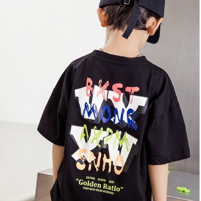 Camiseta de verano para madres e hijos, ropa infantil, camiseta de manga corta, CuHK, camiseta holgada con estampado de dibujos animados para niños, camiseta de manga corta para niños_voghion.com