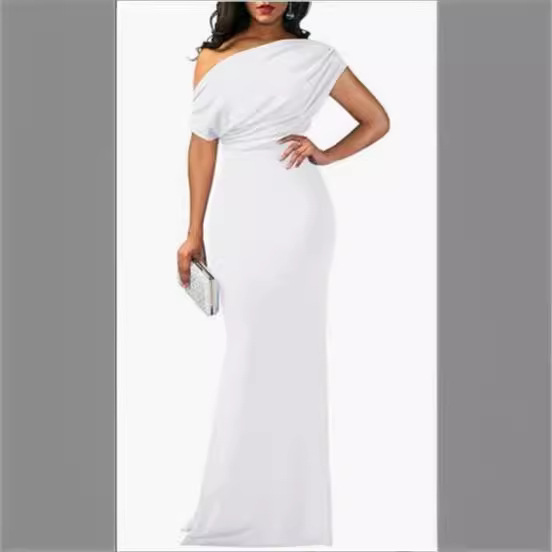 Women's Clothing Elegant Sleeveless Off Shoulder High End Bodycon Long Formal Party Dress