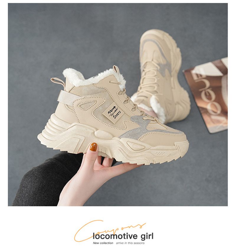 High Top für Frauen 2024 neue Herbst- und Winterbaumwolle koreanische Version All Match Daddy Sport Casual Damenschuhe plus_voghion.com
