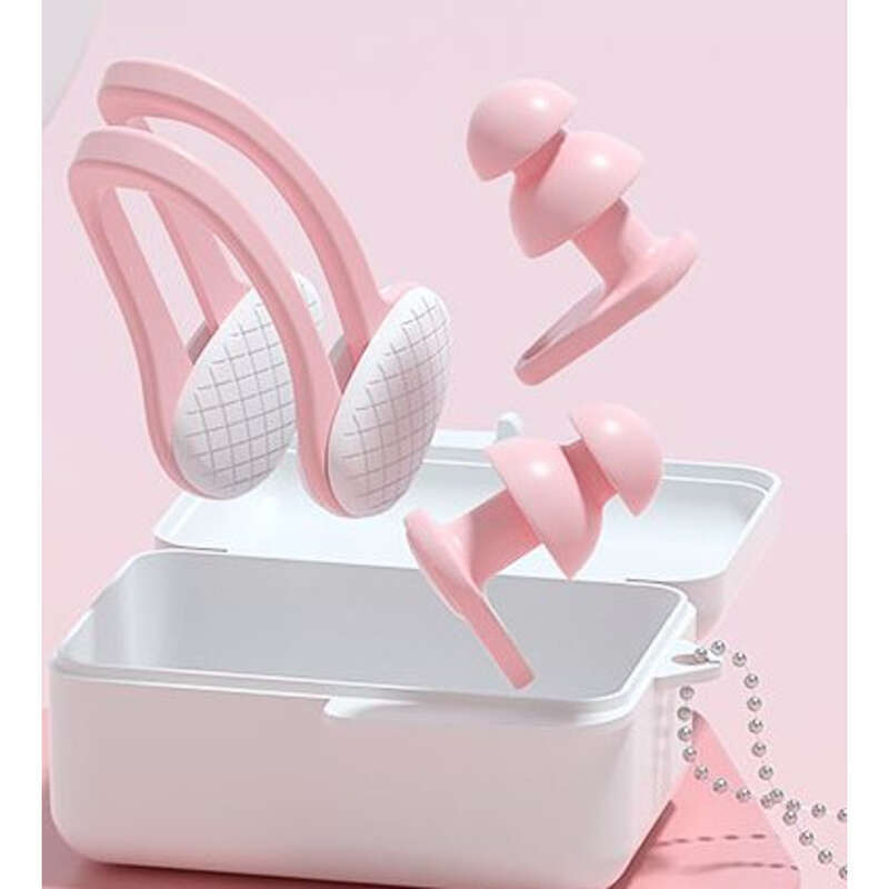 Tappi per le orecchie da nuoto professionali, isolamento acustico, impermeabili, in silicone, set da bagno per immersioni, per adulti e bambini, con clip nasale._voghion.com