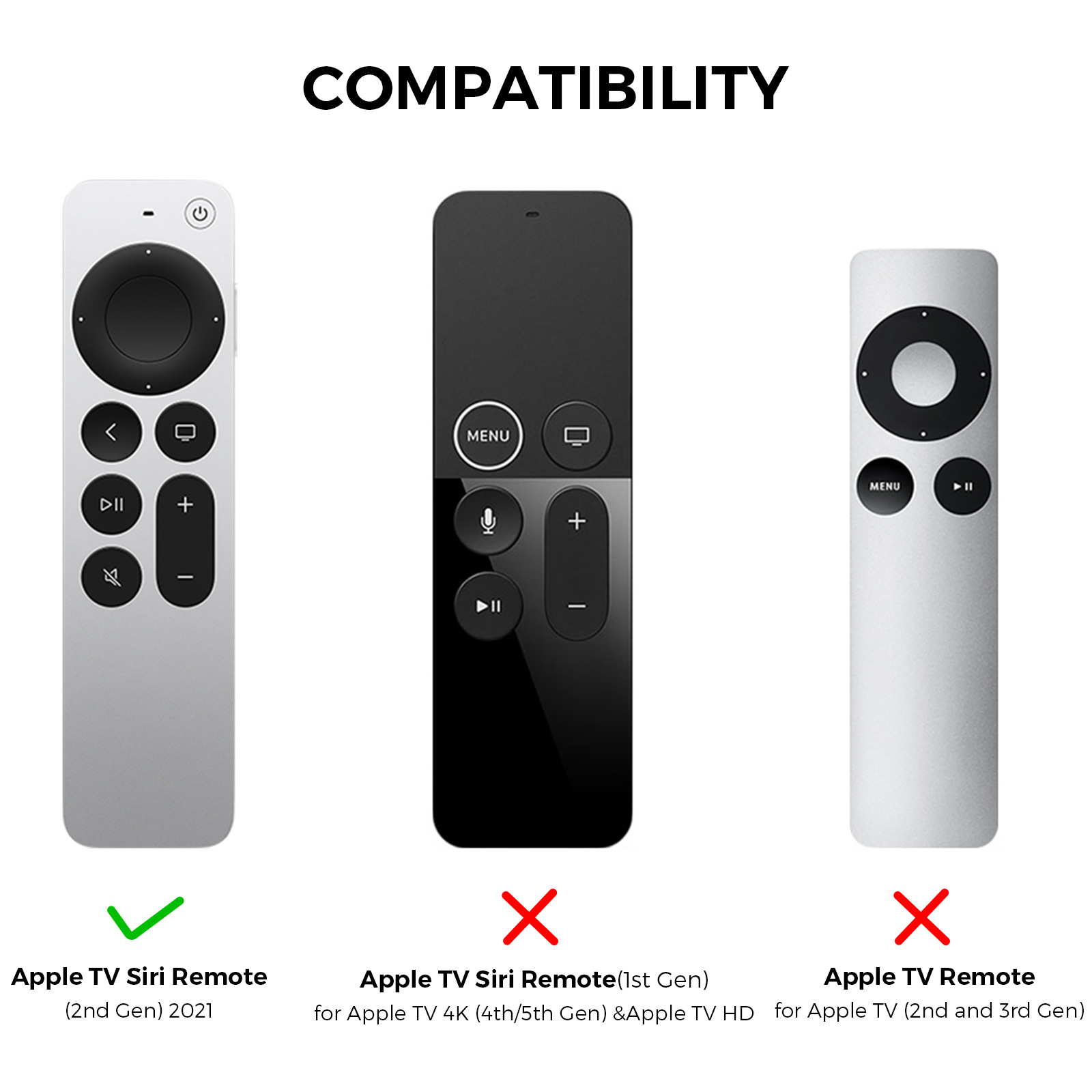 For  TV New 2022  Remote Control Silicone Protector Stripe Anti slip and Anti fall Case For Siri Remote 2&3 belt AirTag_voghion.com