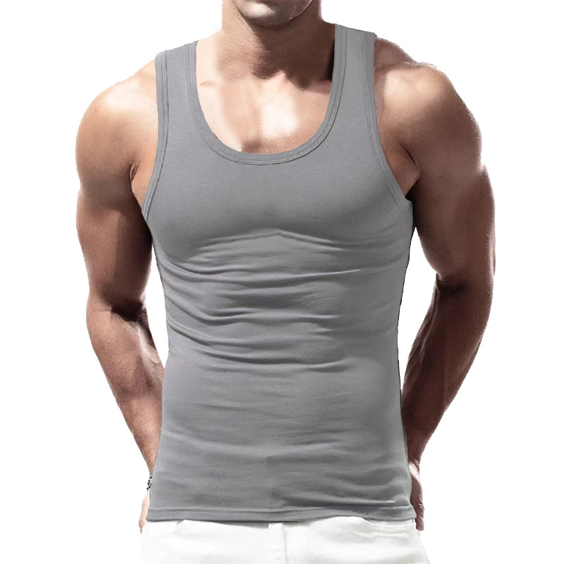 Cross-border New American Style Men's Vest Wearing Trendy Hurdle Sports Fitness Men's Spring and Summer Undershirt Vest_voghion.com