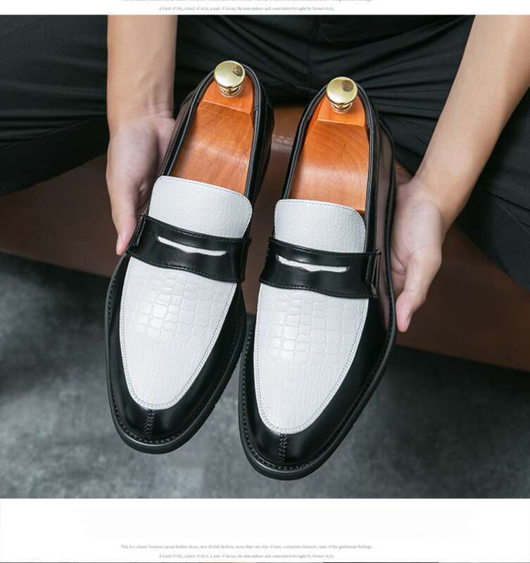 Fashion Design Custom Hand Made Men Slip On Leather Loafer Moccasin Casual Shoes Big Size Genuine Leather Shoe_voghion.com