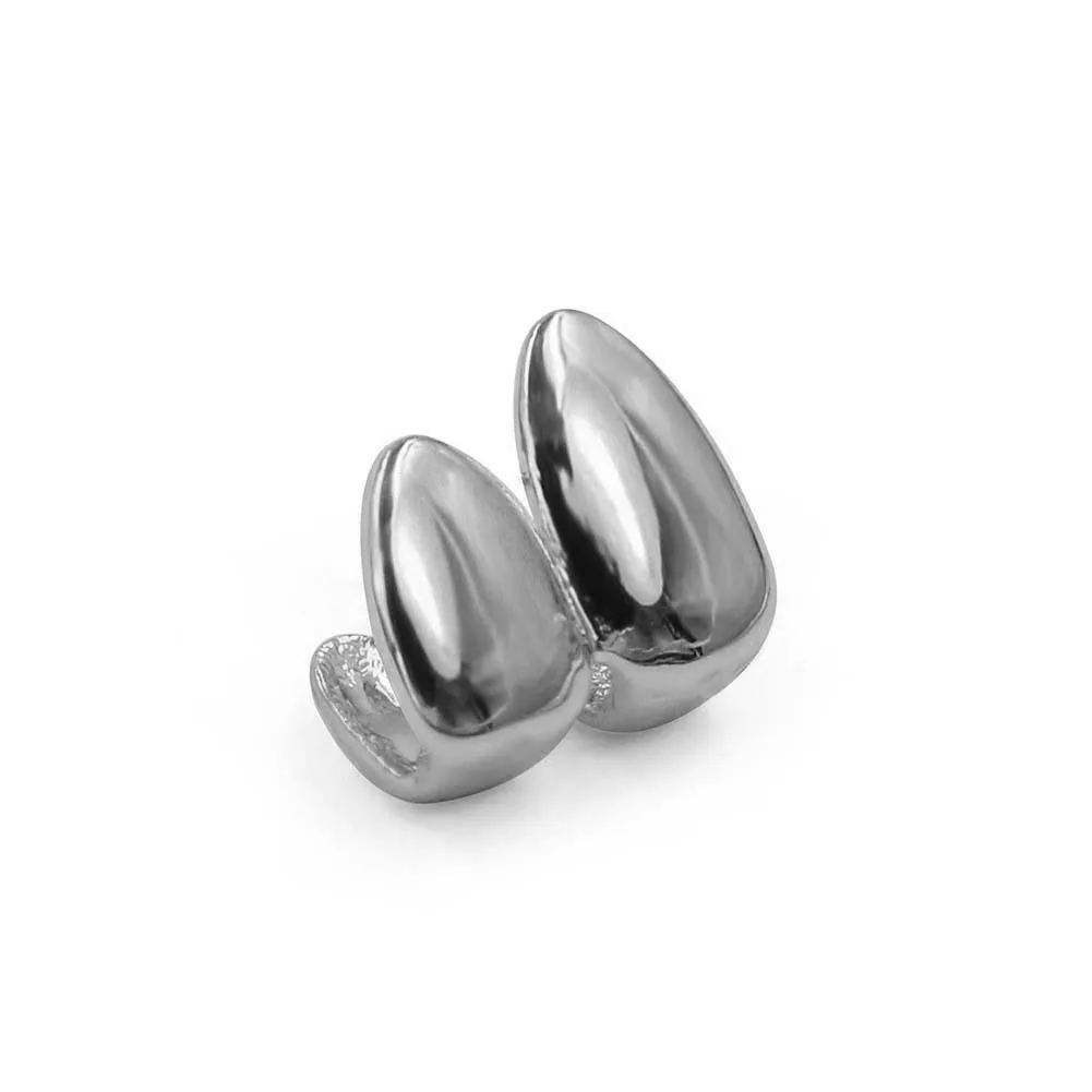 Hip Hop 14K Oro Argento Nero Placcato Bocca Doppio Denti Singolo Grillz Tappi Superiore Inferiore Grill Uomo Donna Vampiro Griglie Rock_voghion.com