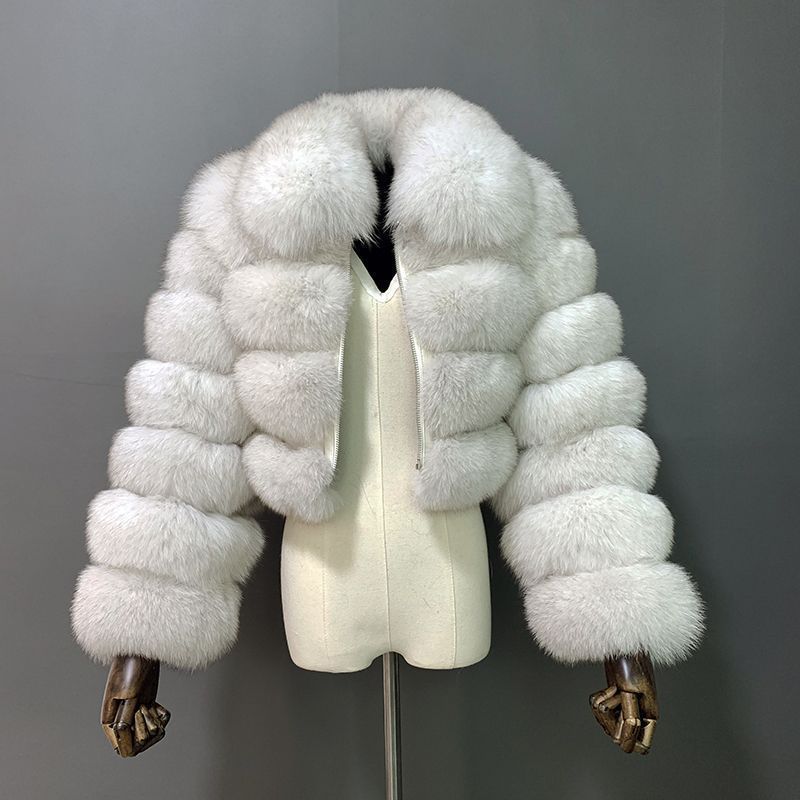 Vêtements pour femmes manches courtes en fourrure pour femmes automne et hiver hauts chauds manteau en peluche tendance_voghion.com