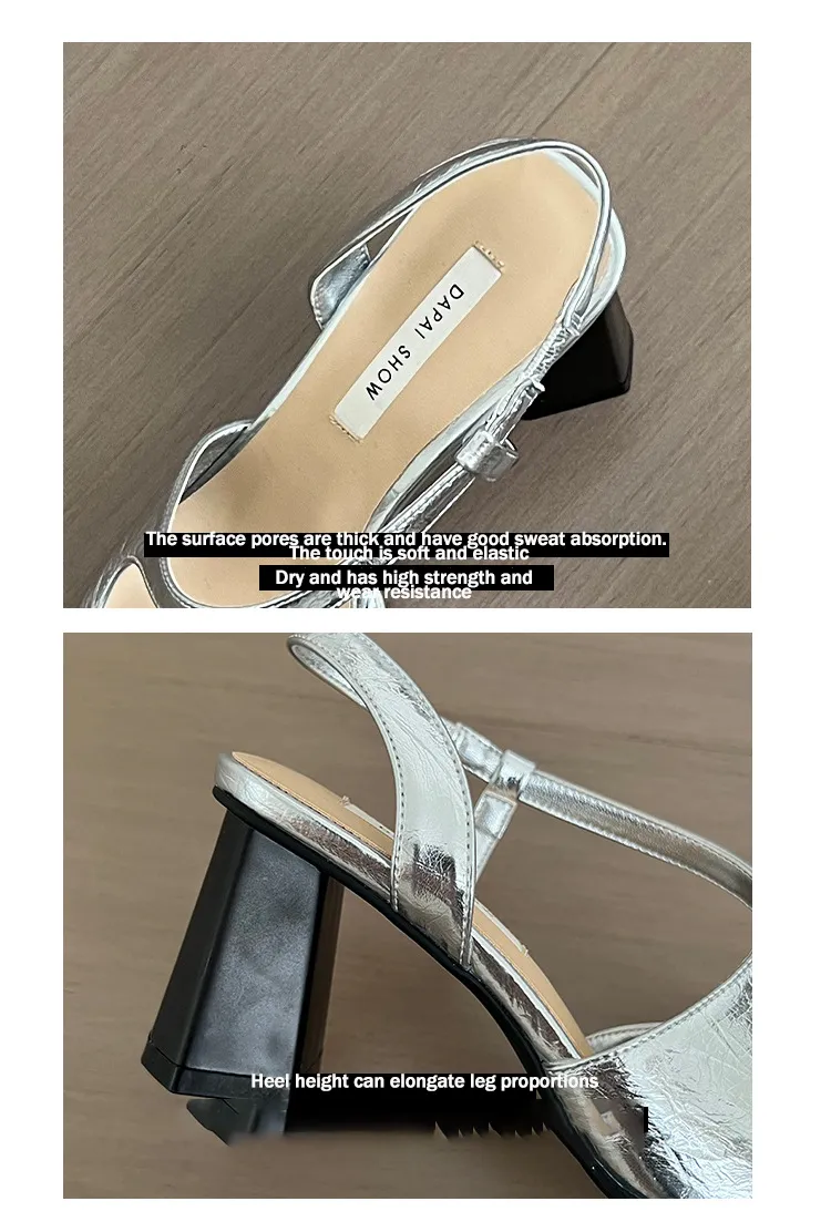 2024 Summer Thick Mary Jane Single Shoes Back Square Head Sandals Female Commuter One e Strap High Heels Free of Mail_voghion.com