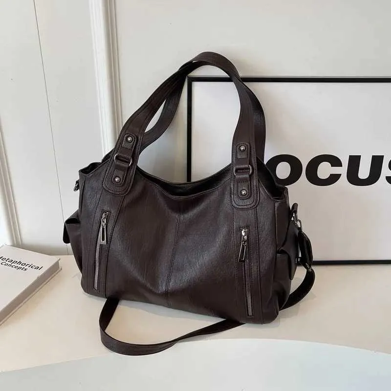 Sacs à bandoulière à compartiment intérieur souple 2024 de haute qualité aux couleurs contrastées pour femmes Mode Fermeture éclair Pu Femmes_voghion.com