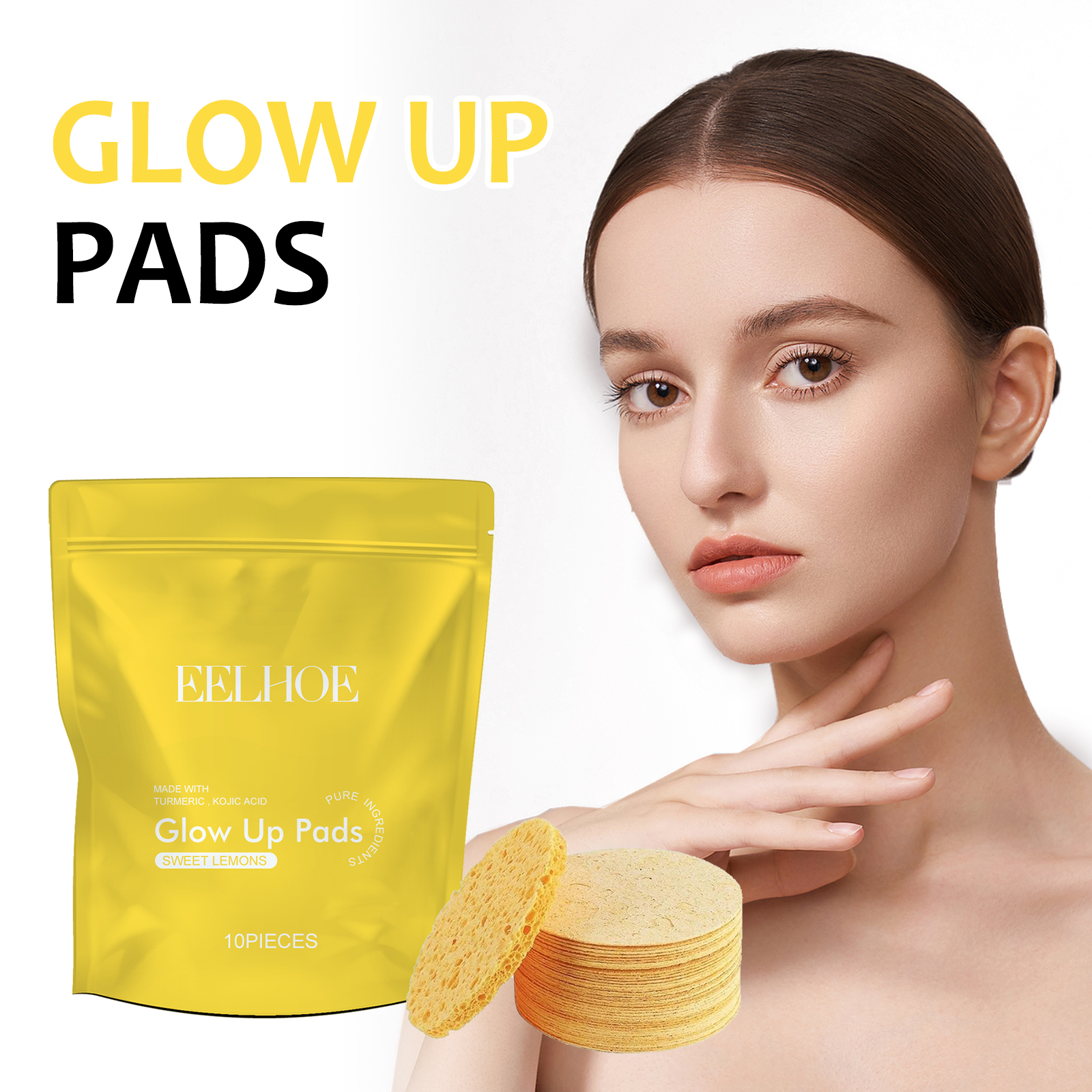 Eelhoe Turmeric Cleansing Pad Deeply Cleanses Skin, Removes Dirt, Controls Oil And Softens Exfoliated And Tender Ski_voghion.com
