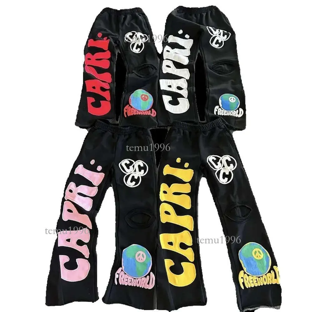 Project Capri Flared Sweatpants Herren Lässige Trompetenspleiß-Sporthose für Herren und Damen mit Kordelzug Jogger Sweatpants_voghion.com