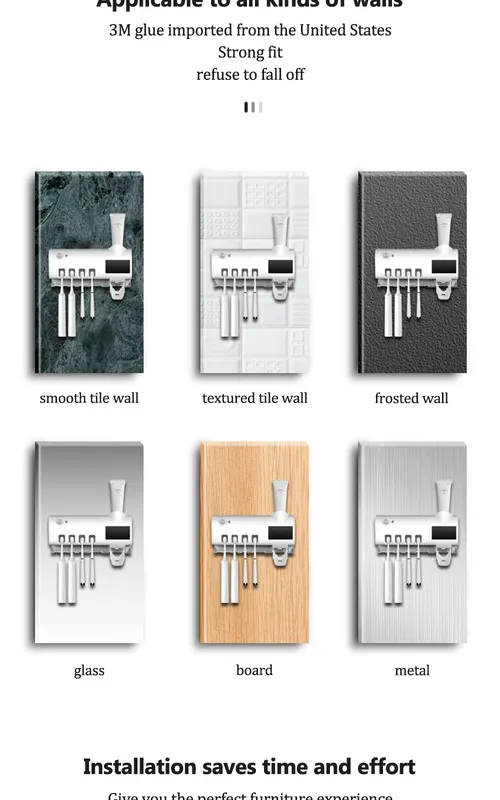 Toothbrush Holders Toothpaste Dispenser Solar Energy Bathroom Storage Box Multifunction USB Charge_voghion.com