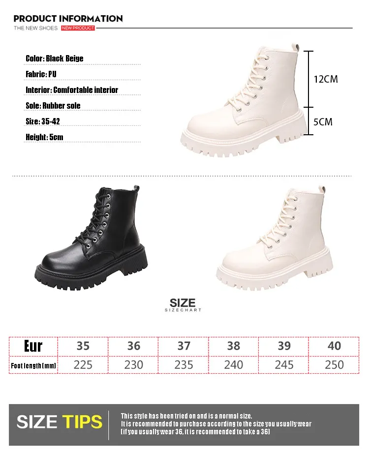2024 Frete grátis novo estilo britânico pelúcia espessada moda sola grossa para botas femininas em branco e preto 35-42_voghion.com