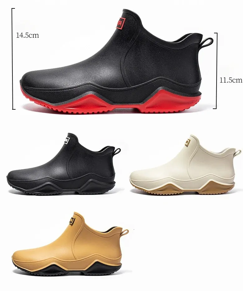 Modni pari, zunanji deževni moški visoki pohodniški ribolovni vodni nedrseči kuharski delovni gležnjarji, vodoodporni čevlji 240621_voghion.com