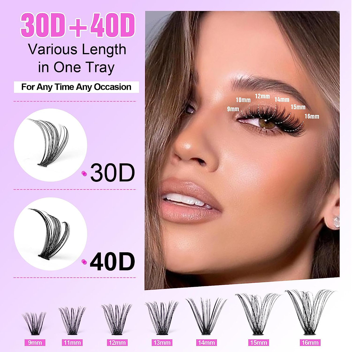 DIY Cluster Lashes Falsche Wimpern 30D 40D Wimpern Mix Set_voghion.com