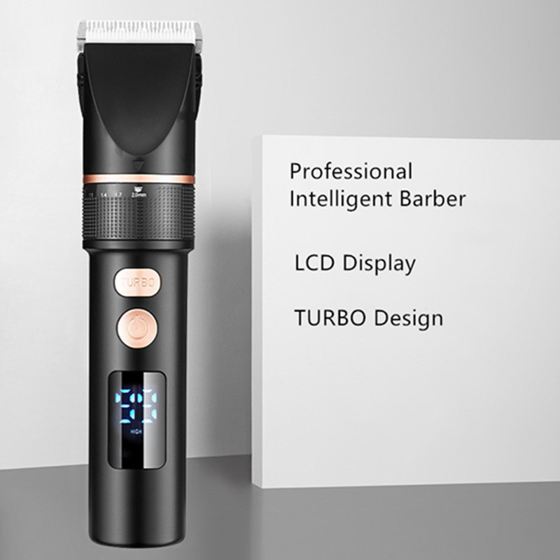 Professional Hair Clipper Rechargeable Trimmer Smart LCD Display Salon For Men Ceramic Blade Hair Cutting Machine Barber Haircut_voghion.com