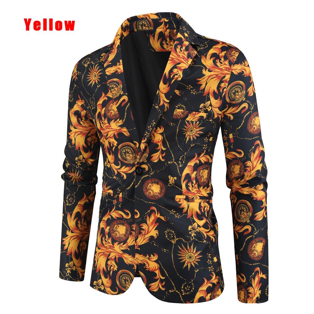 Men's famous clan style printed suit suit men's casual single west coat_viptrois.com