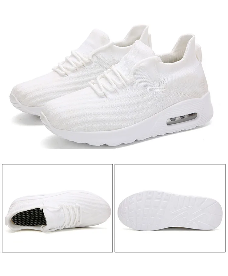 Tenisky Dívčí Ploché Běžecké Žena Venkovní Prodyšný Úplet Svršek Soc Lehké Atletické robustní boty Šněrovací platforma_voghion.com