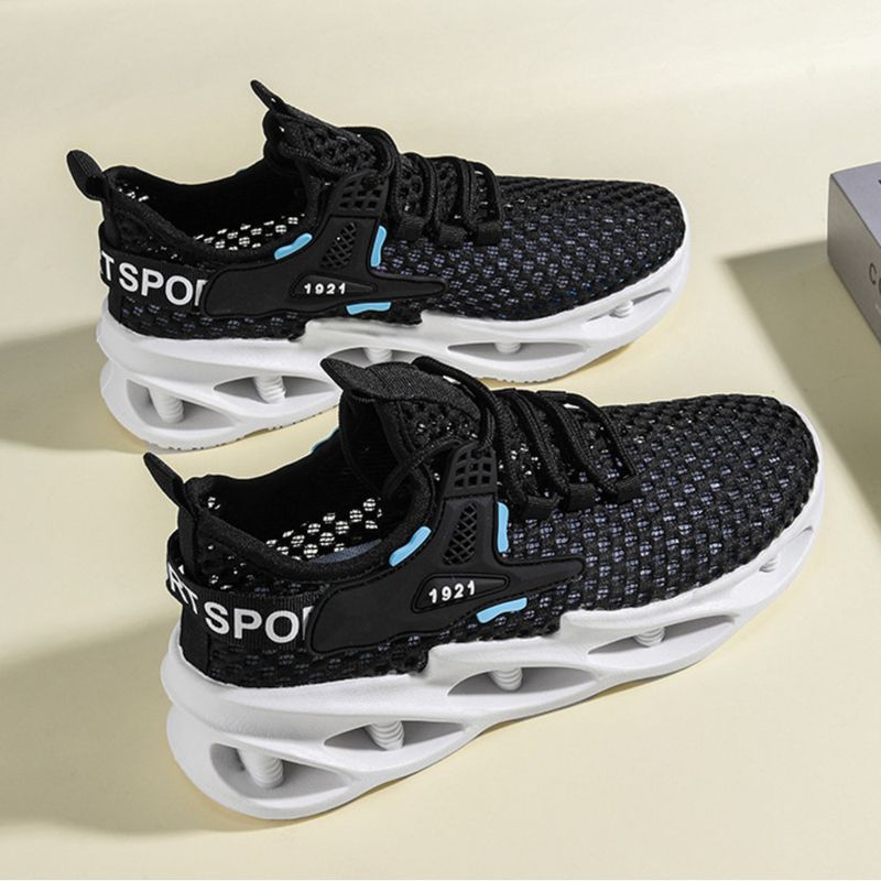 Sports Summer New Thick Soles Comfortable Mesh Breathable Men's And Women's Low Top Thin Running Shoes_desvips.com