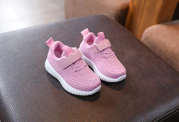 Scarpe da tennis per bambini piccoli, da infilare, per ragazze e ragazzi, sportive, da corsa, in rete con suola morbida, per bambini, rosa, nero, bianco_voghion.com