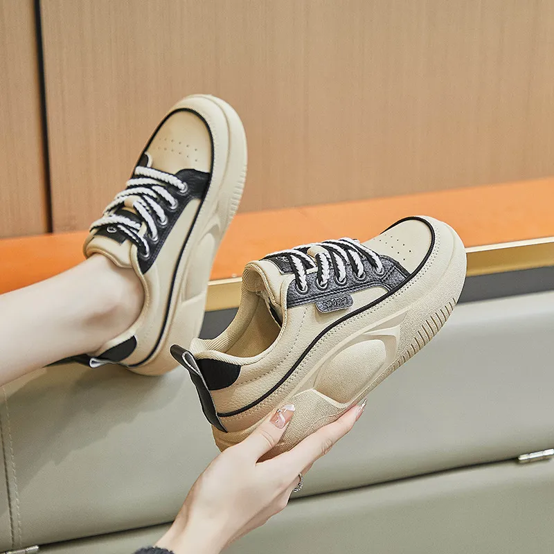 Thick Soled Shallow Low Cut Dad with Mesh for Comfortable Breathability Minimalist and Versatile Casual Board Shoes_voghion.com