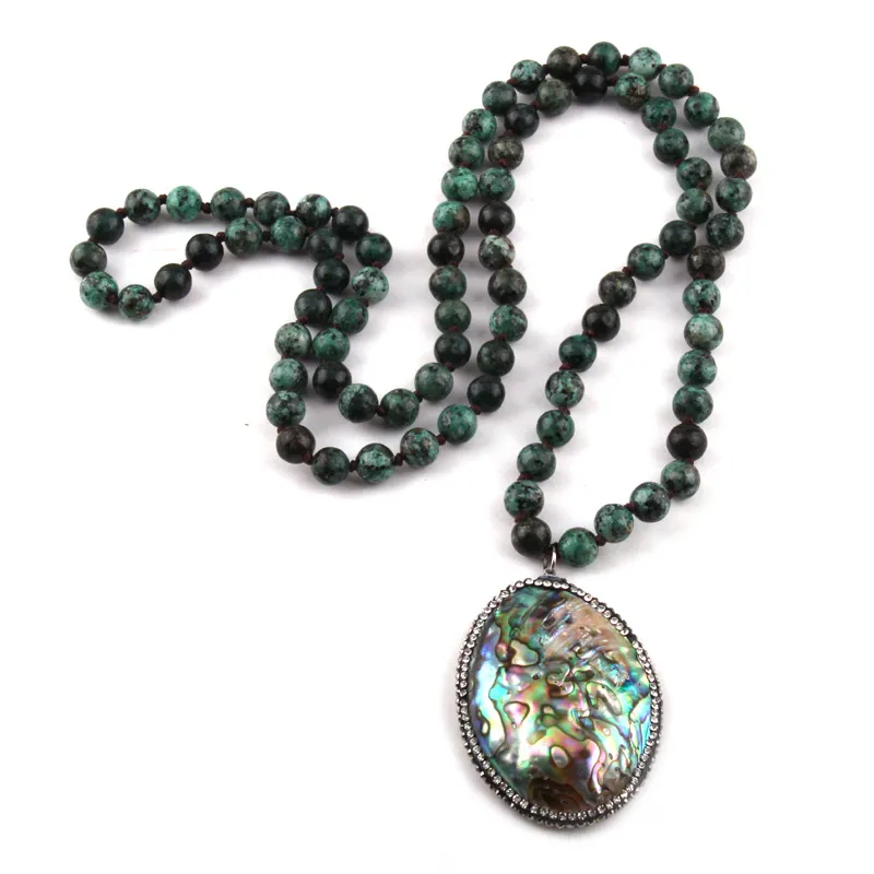 Böhmische Steinperlen Anhängerkette Für Damen Modeschmuck_voghion.com