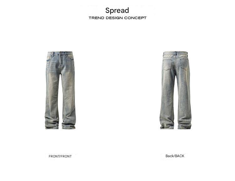 Herrenbekleidung ​​Herren-Bootcut-Jeans in Weiß – Lightning Wash & Embroidery Denim (Artisan Edition)​​_voghion.com