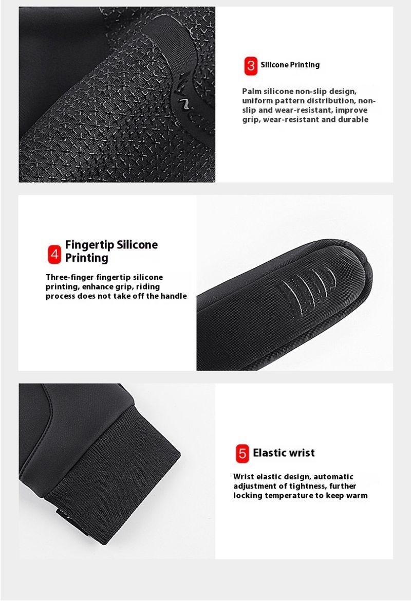 Outdoor sports autumn winter anti slip warm men's women's plush touch screen skiing and cycg windproof gloves_voghion.com
