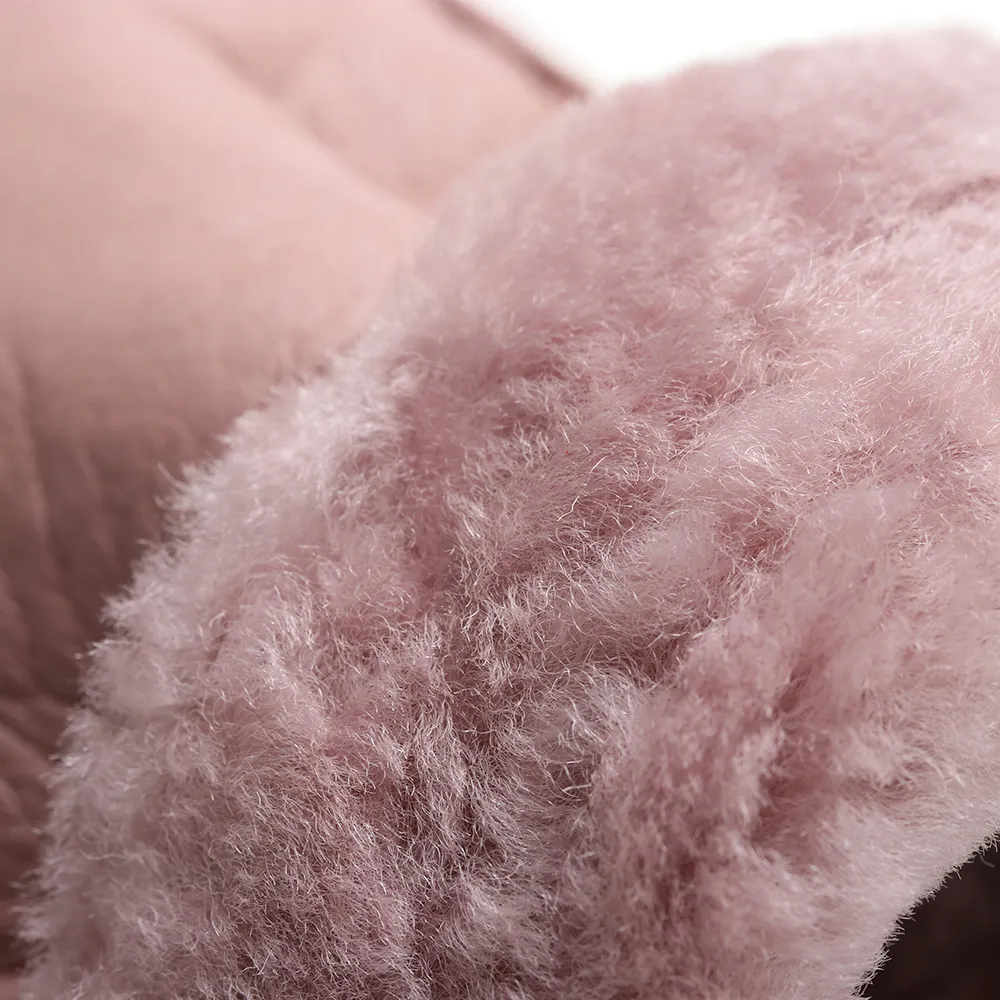 Moda-1 par de luvas femininas quentes de inverno com um dedo espesso, respiráveis, de pele de carneiro, costuradas à mão, 6 cores_voghion.com