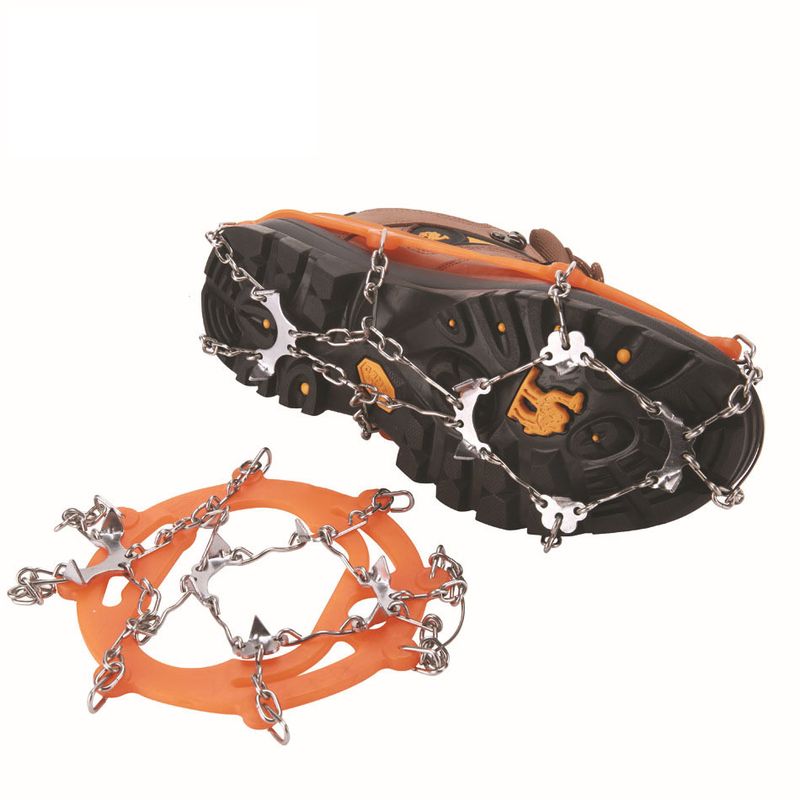 8 couvre-chaussures d'alpinisme sur glace en plein air, chaîne simple, crampons antidérapants à huit dents_voghion.com