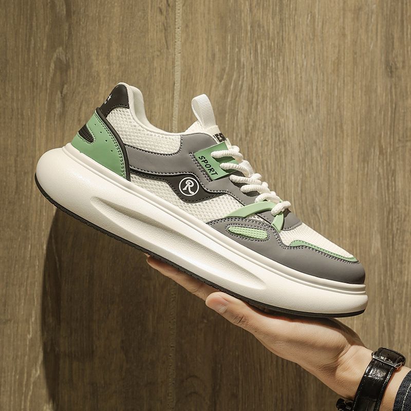 Herren Teenager Mesh 2024 Sommermode, atmungsaktive Herren leichte Sportschuhe, niedrig geschnittene lässige Papa-Schuhe_voghion.com